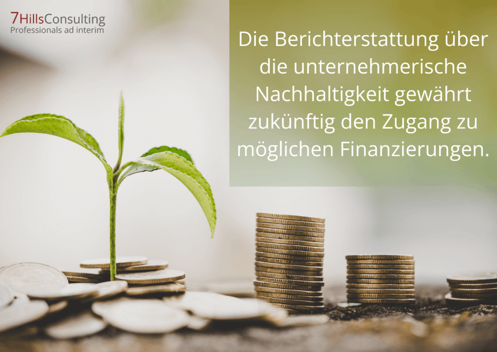 ESG Nachhaltigkeit 7HillsConsulting Finanzierung